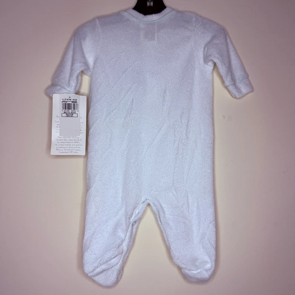 NWT VTG LITTLE ME Deadstock Embroidered Giraffe Snaps Sleeper Footie Pajamas